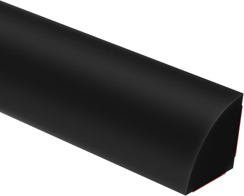 Duzzy 158 Inch Flexible Quarter Round Molding, Peel and Stick Silicone Rubber Trim Suitable for Wall Edge Floor Corner,Staircase Cabinet Edge Black - Image 1